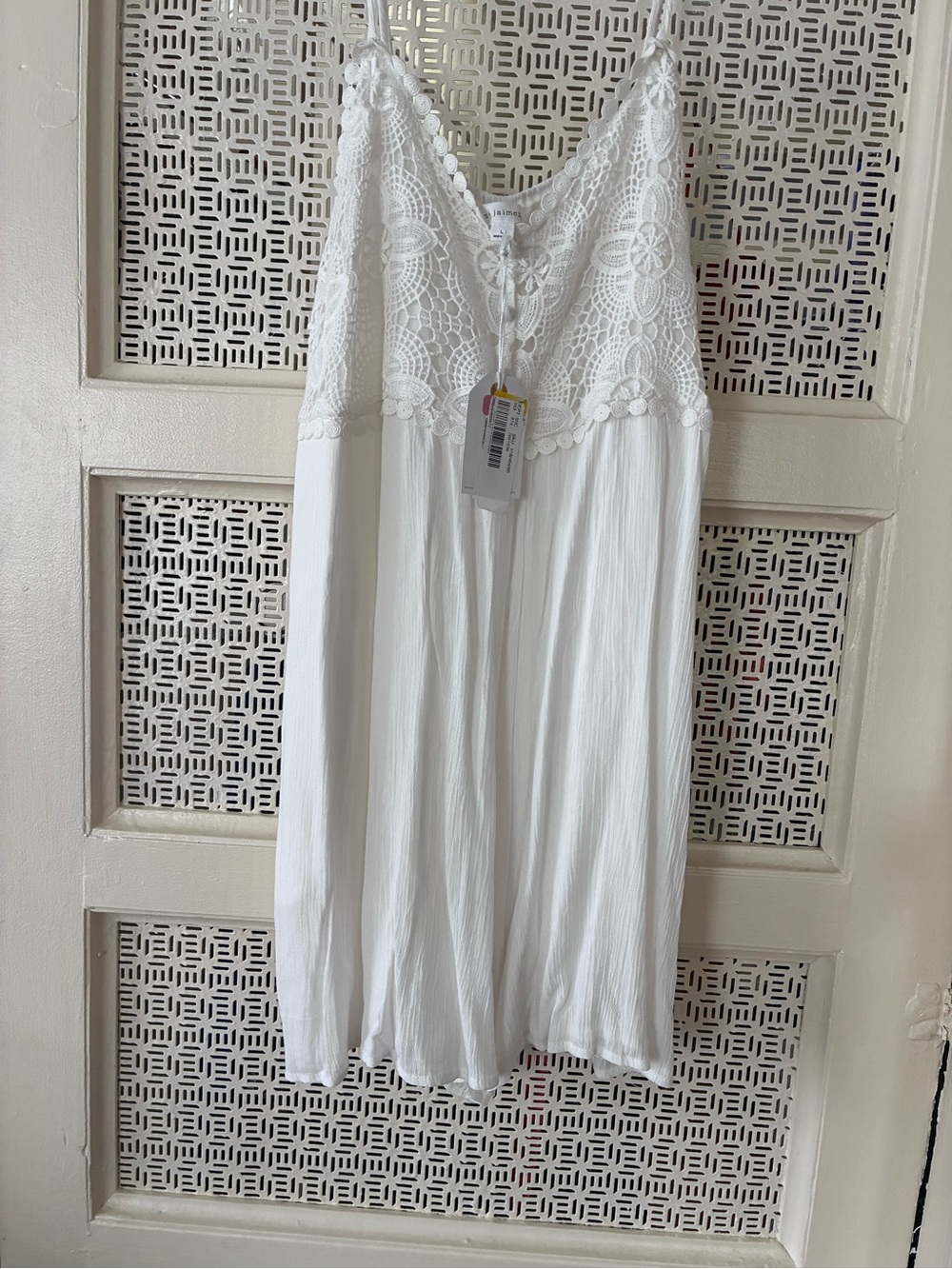 Women's White Lace-Trim Sleep Chemise